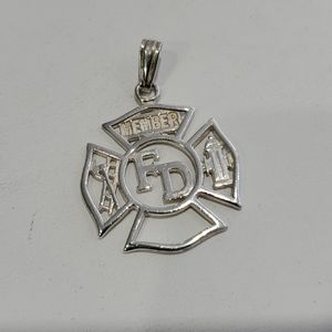 Sterling Silver Fire Dept Maltese Cross charm